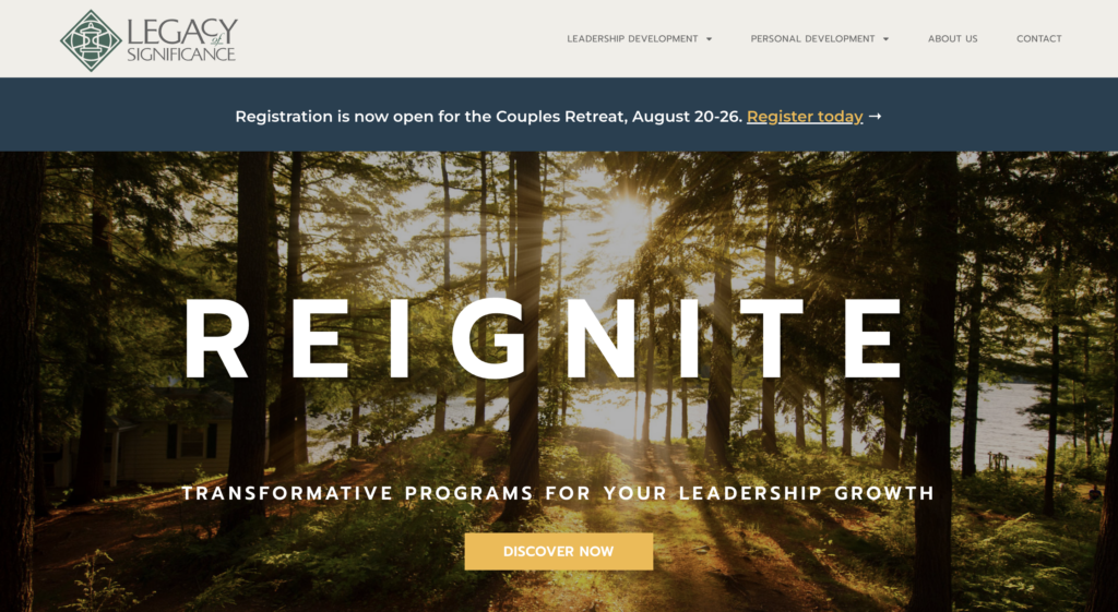 legacy of significance, a client we worked for as the best digital marketing firm in texas