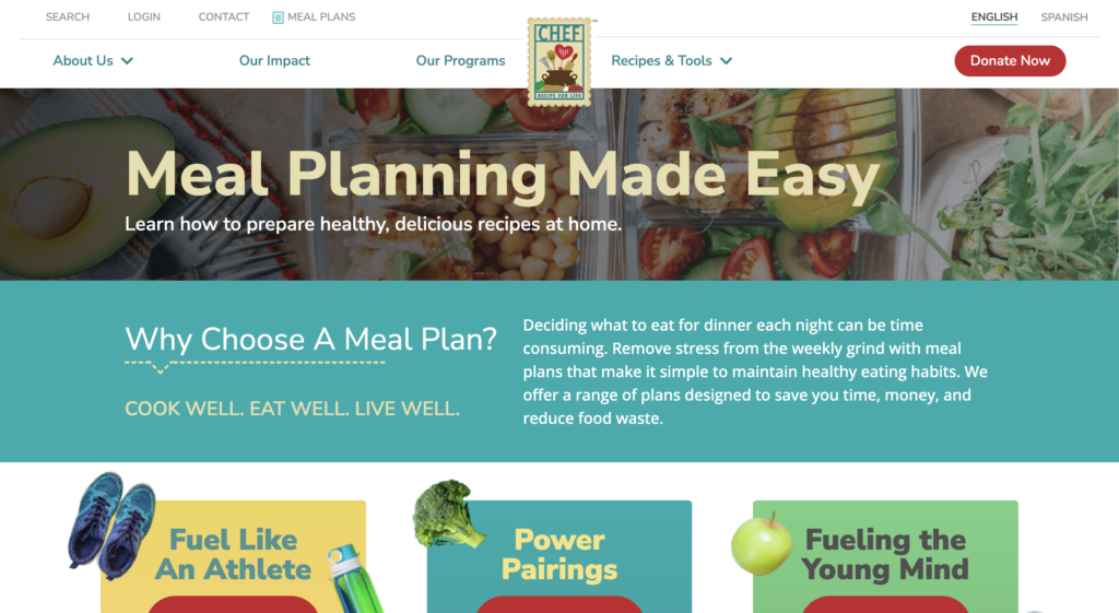 chef meal plans, a client we worked for as the best digital marketing firm in texas