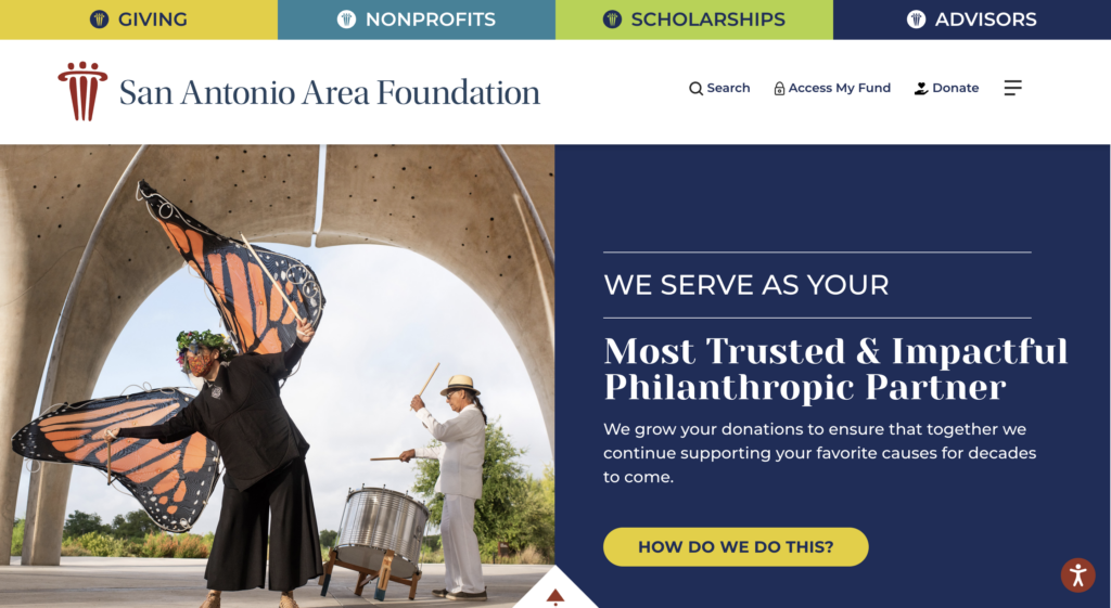 San Antonio Area Foundation, a client we worked for as the best digital marketing firm in texas