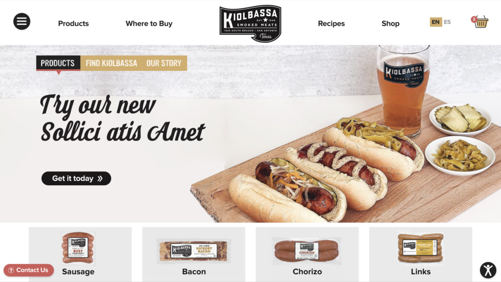 Kiolbassa Smoked Meats Website