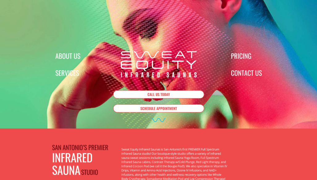 Sweat Equity Infrared Sauna Website